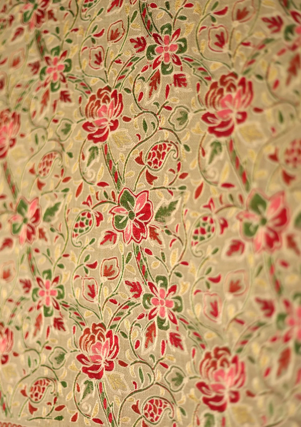 Skin Color Aari work  Pashmina Shawl