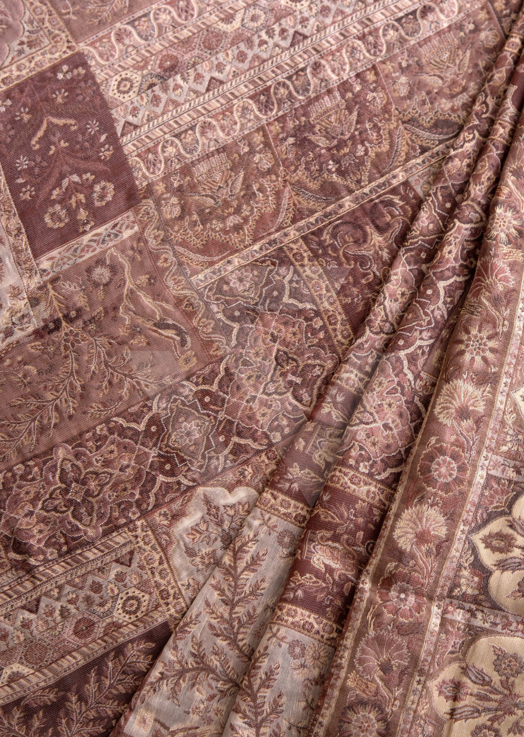 Soft Brown Kaani work Pashmina Shawl.