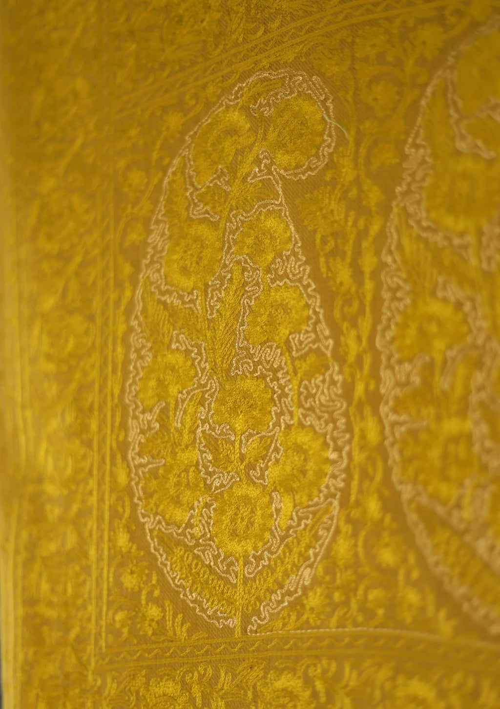 Mustard Aari work Pashmina Shawl