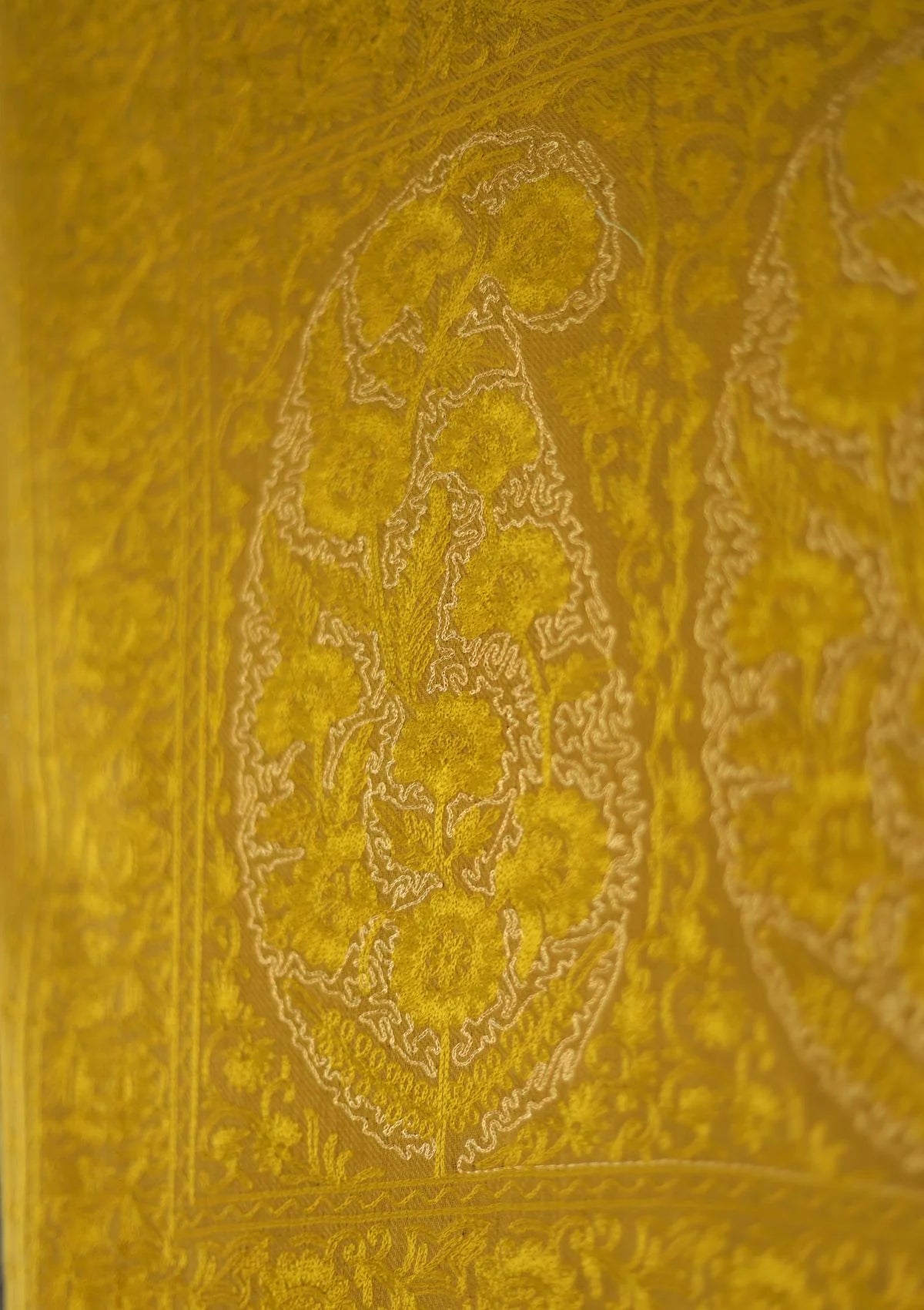 Mustard Aari work Pashmina Shawl