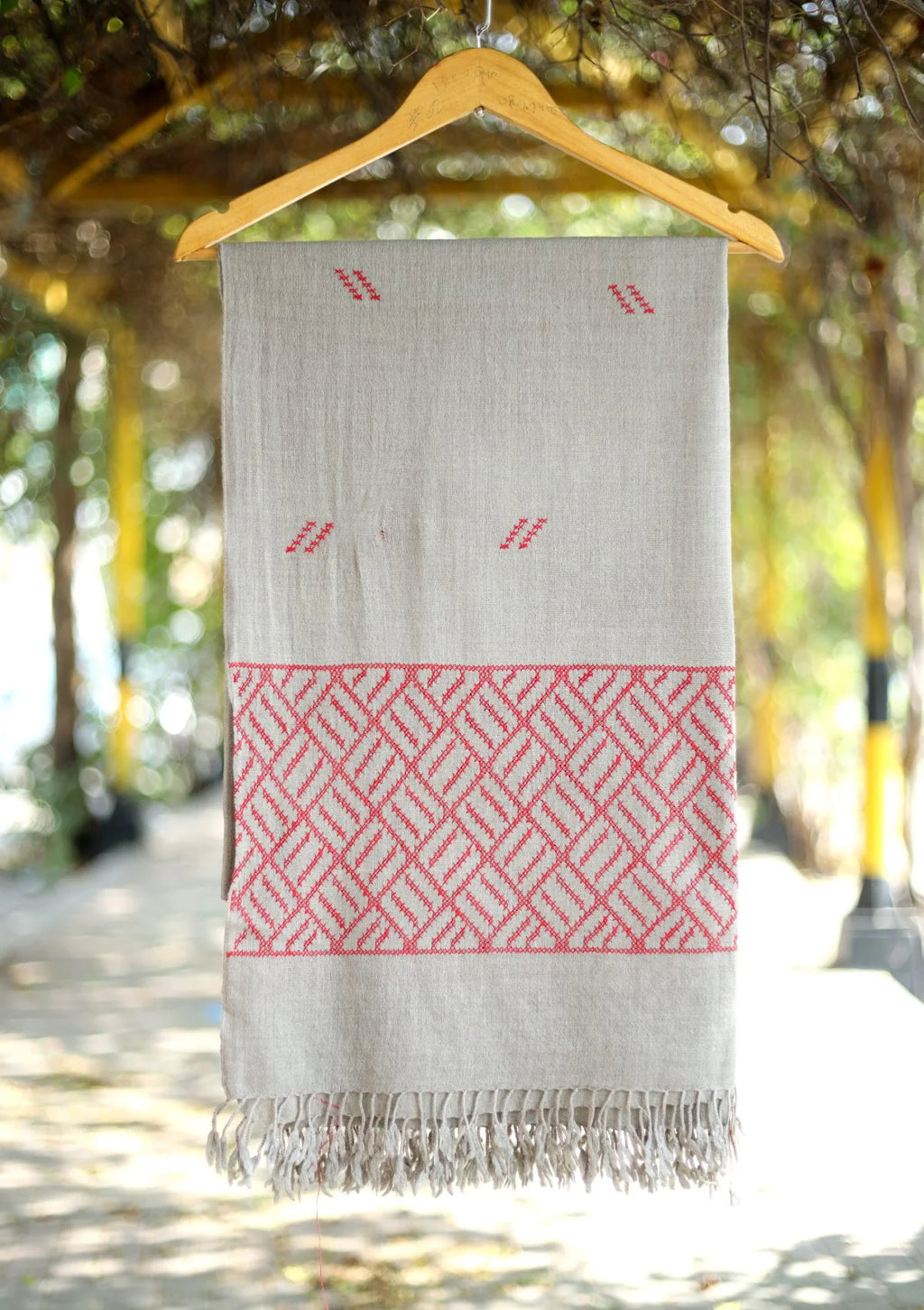 Grey Embroidered shawl