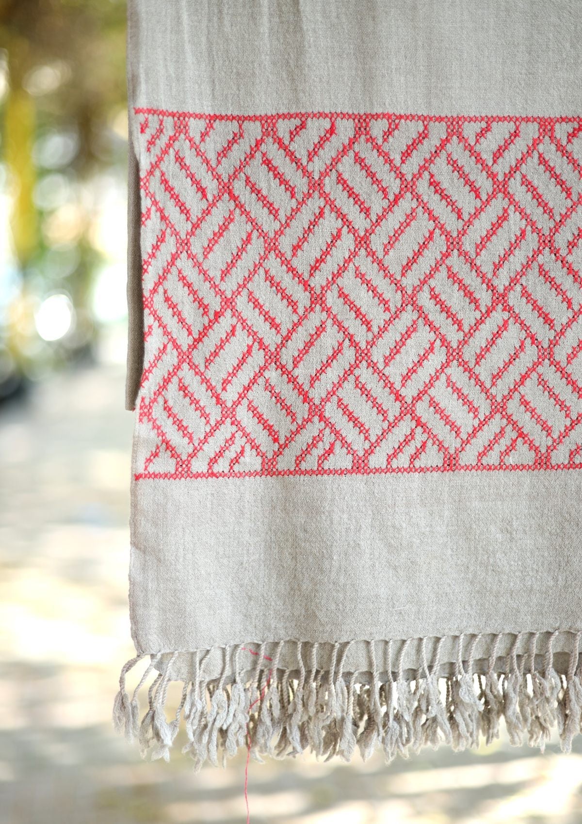 Grey Embroidered shawl