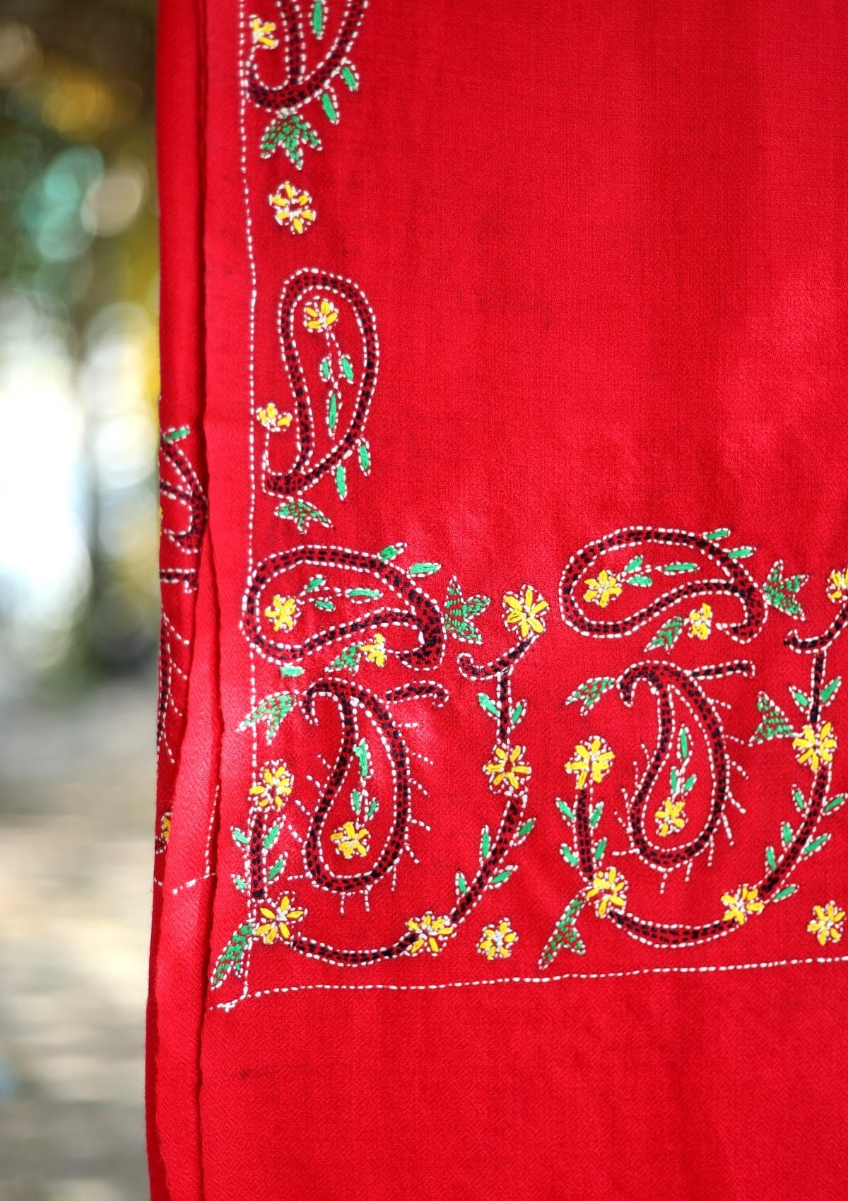 Red Needle work  Pashmina Shawl