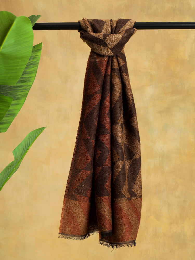 Zig-a-Zag Blended Warm Wool Scarf