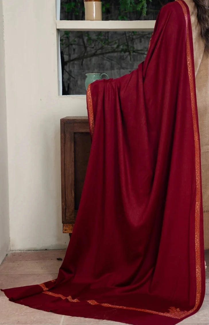 Elegant Dark Red/Beige Pashmina Shawl